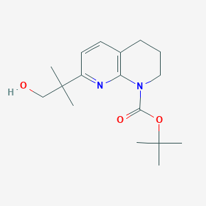 molecular formula C17H26N2O3 B2551458 Tert-butyl 7-(1-hydroxy-2-methylpropan-2-YL)-3,4-dihydro-1,8-naphthyridine-1(2H)-carboxylate CAS No. 959992-16-6