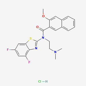 molecular formula C23H22ClF2N3O2S B2551459 N-(4,6-difluorobenzo[d]thiazol-2-yl)-N-(2-(dimethylamino)ethyl)-3-methoxy-2-naphthamide hydrochloride CAS No. 1177654-58-8