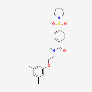 molecular formula C21H26N2O4S B2551467 N-[2-(3,5-dimethylphenoxy)ethyl]-4-(pyrrolidine-1-sulfonyl)benzamide CAS No. 1105211-22-0