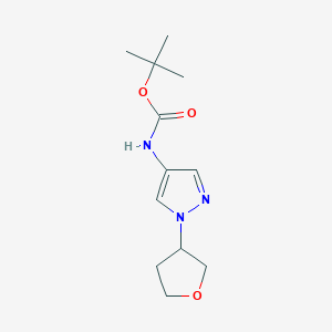 molecular formula C12H19N3O3 B2551468 tert-butyl (1-(tetrahydrofuran-3-yl)-1H-pyrazol-4-yl)carbamate CAS No. 1797864-66-4