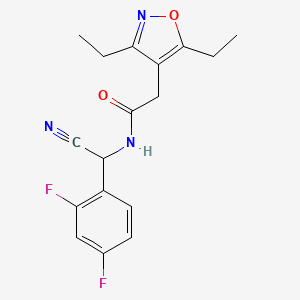 molecular formula C17H17F2N3O2 B2551483 N-[Cyano-(2,4-difluorophenyl)methyl]-2-(3,5-diethyl-1,2-oxazol-4-yl)acetamide CAS No. 1436359-34-0