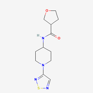molecular formula C12H18N4O2S B2551495 N-[1-(1,2,5-thiadiazol-3-yl)piperidin-4-yl]oxolane-3-carboxamide CAS No. 2319803-58-0