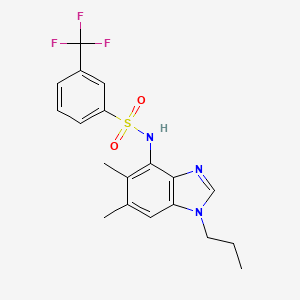 molecular formula C19H20F3N3O2S B2551517 N-(5,6-dimethyl-1-propyl-1H-1,3-benzimidazol-4-yl)-3-(trifluoromethyl)benzenesulfonamide CAS No. 338423-77-1