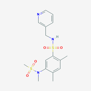 molecular formula C16H21N3O4S2 B2551526 2,4-dimethyl-5-(N-methylmethanesulfonamido)-N-[(pyridin-3-yl)methyl]benzene-1-sulfonamide CAS No. 915929-56-5