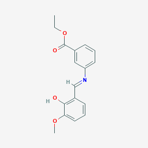 molecular formula C17H17NO4 B2551543 ethyl 3-{[(1E)-(2-hydroxy-3-methoxyphenyl)methylene]amino}benzoate CAS No. 1232827-32-5