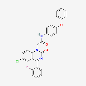 molecular formula C28H19ClFN3O3 B2551544 2-[6-chloro-4-(2-fluorophenyl)-2-oxo-1,2-dihydroquinazolin-1-yl]-N-(4-phenoxyphenyl)acetamide CAS No. 932321-46-5