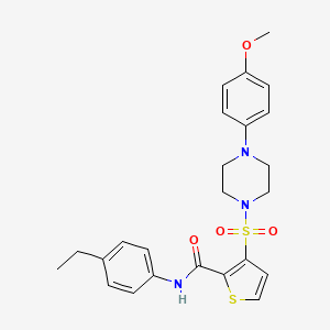 molecular formula C24H27N3O4S2 B2551586 N-(4-ethylphenyl)-3-{[4-(4-methoxyphenyl)piperazin-1-yl]sulfonyl}thiophene-2-carboxamide CAS No. 1207035-62-8
