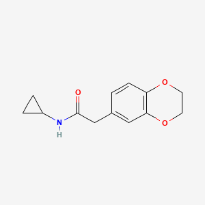 molecular formula C13H15NO3 B2551591 n-Cyclopropyl-2-(2,3-dihydrobenzo[b][1,4]dioxin-6-yl)acetamide CAS No. 923122-00-3