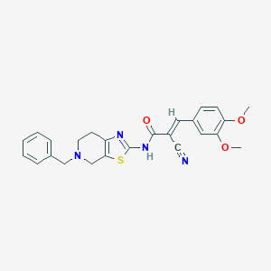 molecular formula C25H24N4O3S B255160 N-(5-benzyl-4,5,6,7-tetrahydro[1,3]thiazolo[5,4-c]pyridin-2-yl)-2-cyano-3-(3,4-dimethoxyphenyl)acrylamide 