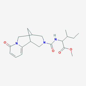 molecular formula C19H27N3O4 B2551601 methyl 3-methyl-2-[(6-oxo-7,11-diazatricyclo[7.3.1.02,7]trideca-2,4-diene-11-carbonyl)amino]pentanoate CAS No. 956938-98-0
