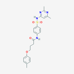 molecular formula C23H26N4O4S B255166 N-[4-[(2,6-dimethylpyrimidin-4-yl)sulfamoyl]phenyl]-4-(4-methylphenoxy)butanamide 