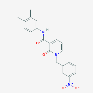 molecular formula C21H19N3O4 B2551661 N-(3,4-dimethylphenyl)-1-(3-nitrobenzyl)-2-oxo-1,2-dihydropyridine-3-carboxamide CAS No. 941953-25-9
