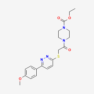 molecular formula C20H24N4O4S B2551679 Ethyl 4-[2-[6-(4-methoxyphenyl)pyridazin-3-yl]sulfanylacetyl]piperazine-1-carboxylate CAS No. 893996-01-5
