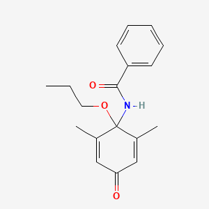molecular formula C18H21NO3 B2551687 N-(2,6-dimethyl-4-oxo-1-propoxycyclohexa-2,5-dien-1-yl)benzamide CAS No. 446269-16-5