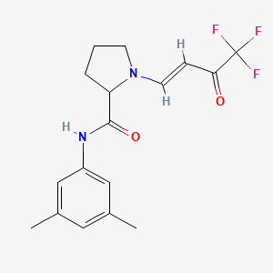 molecular formula C17H19F3N2O2 B2551710 N-(3,5-dimethylphenyl)-1-[(E)-4,4,4-trifluoro-3-oxobut-1-enyl]pyrrolidine-2-carboxamide CAS No. 1164116-42-0