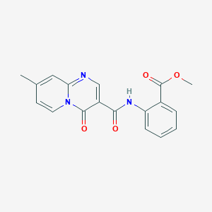 molecular formula C18H15N3O4 B2551737 methyl 2-{8-methyl-4-oxo-4H-pyrido[1,2-a]pyrimidine-3-amido}benzoate CAS No. 896678-89-0