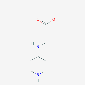 molecular formula C11H22N2O2 B2551764 Methyl2,2-dimethyl-3-[(piperidin-4-yl)amino]propanoate CAS No. 1870131-28-4