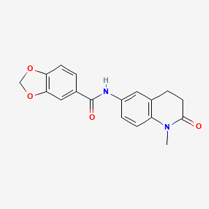 molecular formula C18H16N2O4 B2551768 N-(1-methyl-2-oxo-1,2,3,4-tetrahydroquinolin-6-yl)-2H-1,3-benzodioxole-5-carboxamide CAS No. 922054-28-2