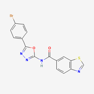 molecular formula C16H9BrN4O2S B2551777 N-[5-(4-bromophenyl)-1,3,4-oxadiazol-2-yl]-1,3-benzothiazole-6-carboxamide CAS No. 897735-87-4