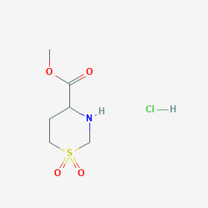 molecular formula C6H12ClNO4S B2551804 Methyl 1,1-dioxo-1,3-thiazinane-4-carboxylate;hydrochloride CAS No. 2305254-71-9