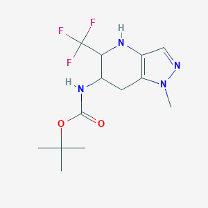 molecular formula C13H19F3N4O2 B2551810 Tert-butyl N-[1-methyl-5-(trifluoromethyl)-4,5,6,7-tetrahydropyrazolo[4,3-b]pyridin-6-yl]carbamate CAS No. 2375259-53-1