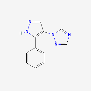 molecular formula C11H9N5 B2551841 1-(3-phenyl-1H-pyrazol-4-yl)-1H-1,2,4-triazole CAS No. 241146-80-5