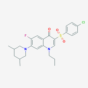 molecular formula C25H28ClFN2O3S B2551850 3-(4-chlorobenzenesulfonyl)-7-(3,5-dimethylpiperidin-1-yl)-6-fluoro-1-propyl-1,4-dihydroquinolin-4-one CAS No. 892776-56-6