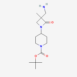 molecular formula C15H27N3O3 B2551874 Tert-butyl 4-[3-(aminomethyl)-3-methyl-2-oxoazetidin-1-yl]piperidine-1-carboxylate CAS No. 2241130-76-5