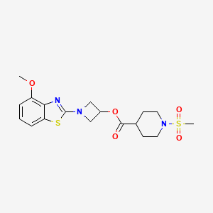 molecular formula C18H23N3O5S2 B2551896 1-(4-Methoxybenzo[d]thiazol-2-yl)azetidin-3-yl 1-(methylsulfonyl)piperidine-4-carboxylate CAS No. 1396862-88-6