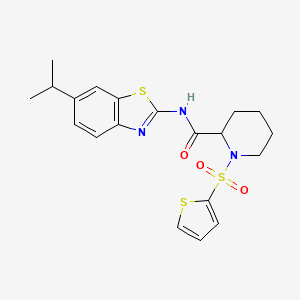 molecular formula C20H23N3O3S3 B2551904 N-(6-isopropylbenzo[d]thiazol-2-yl)-1-(thiophen-2-ylsulfonyl)piperidine-2-carboxamide CAS No. 1097639-47-8