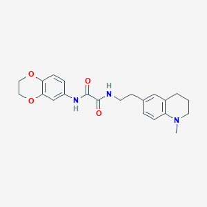 molecular formula C22H25N3O4 B2551905 N'-(2,3-dihydro-1,4-benzodioxin-6-yl)-N-[2-(1-methyl-1,2,3,4-tetrahydroquinolin-6-yl)ethyl]ethanediamide CAS No. 946209-27-4