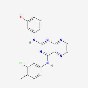 molecular formula C20H17ClN6O B2551906 N4-(3-chloro-4-methylphenyl)-N2-(3-methoxyphenyl)pteridine-2,4-diamine CAS No. 946218-62-8