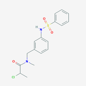 molecular formula C17H19ClN2O3S B2551915 N-[(3-benzenesulfonamidophenyl)methyl]-2-chloro-N-methylpropanamide CAS No. 2411300-29-1