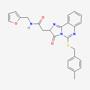 molecular formula C25H22N4O3S B2551917 N-[(furan-2-yl)methyl]-2-(5-{[(4-methylphenyl)methyl]sulfanyl}-3-oxo-2H,3H-imidazo[1,2-c]quinazolin-2-yl)acetamide CAS No. 958943-27-6