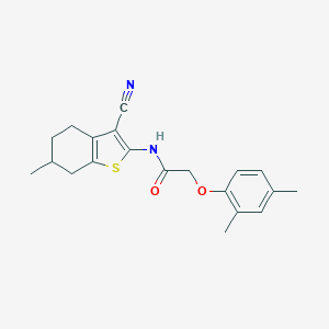 molecular formula C20H22N2O2S B255193 N-(3-cyano-6-methyl-4,5,6,7-tetrahydro-1-benzothiophen-2-yl)-2-(2,4-dimethylphenoxy)acetamide 