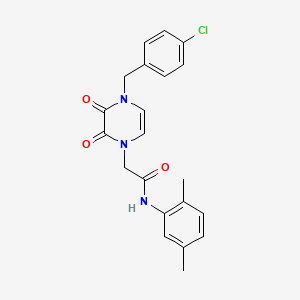 molecular formula C21H20ClN3O3 B2551952 2-{4-[(4-chlorophenyl)methyl]-2,3-dioxo-1,2,3,4-tetrahydropyrazin-1-yl}-N-(2,5-dimethylphenyl)acetamide CAS No. 904525-42-4