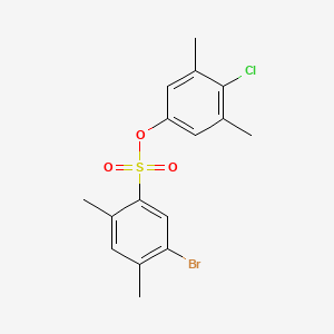 molecular formula C16H16BrClO3S B2551987 4-Chloro-3,5-dimethylphenyl 5-bromo-2,4-dimethylbenzene-1-sulfonate CAS No. 2415632-94-7