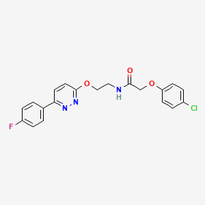 molecular formula C20H17ClFN3O3 B2551992 2-(4-chlorophenoxy)-N-(2-((6-(4-fluorophenyl)pyridazin-3-yl)oxy)ethyl)acetamide CAS No. 920157-14-8