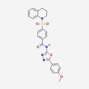 molecular formula C25H22N4O5S B2552023 N-[5-(4-methoxyphenyl)-1,3,4-oxadiazol-2-yl]-4-(1,2,3,4-tetrahydroquinoline-1-sulfonyl)benzamide CAS No. 442881-26-7