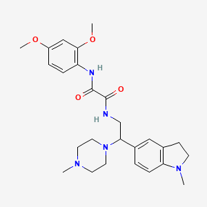 molecular formula C26H35N5O4 B2552058 N1-(2,4-dimethoxyphenyl)-N2-(2-(1-methylindolin-5-yl)-2-(4-methylpiperazin-1-yl)ethyl)oxalamide CAS No. 921925-05-5
