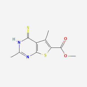 B2552061 Methyl 2,5-dimethyl-4-sulfanylthieno[2,3-d]pyrimidine-6-carboxylate CAS No. 571151-17-2