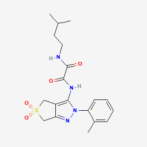 molecular formula C19H24N4O4S B2552071 N-(3-methylbutyl)-N'-[2-(2-methylphenyl)-5,5-dioxo-2H,4H,6H-5lambda6-thieno[3,4-c]pyrazol-3-yl]ethanediamide CAS No. 899751-14-5