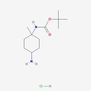 molecular formula C12H25ClN2O2 B2552095 tert-butyl cis-N-(4-amino-1-methyl-cyclohexyl)carbamate;hydrochloride CAS No. 2231665-64-6