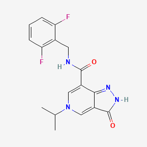 molecular formula C17H16F2N4O2 B2552101 N-(2,6-difluorobenzyl)-5-isopropyl-3-oxo-3,5-dihydro-2H-pyrazolo[4,3-c]pyridine-7-carboxamide CAS No. 1226449-90-6