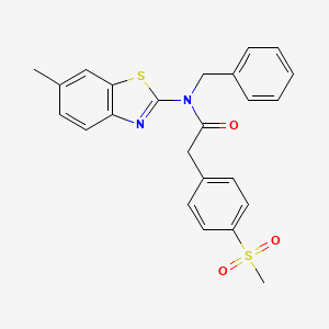molecular formula C24H22N2O3S2 B2552114 N-benzyl-N-(6-methylbenzo[d]thiazol-2-yl)-2-(4-(methylsulfonyl)phenyl)acetamide CAS No. 941931-33-5