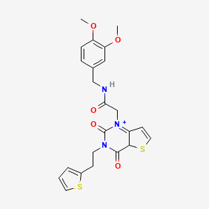 molecular formula C23H23N3O5S2 B2552137 N-[(3,4-dimethoxyphenyl)methyl]-2-{2,4-dioxo-3-[2-(thiophen-2-yl)ethyl]-1H,2H,3H,4H-thieno[3,2-d]pyrimidin-1-yl}acetamide CAS No. 1260995-21-8