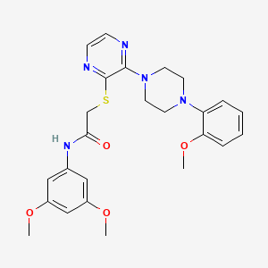 molecular formula C25H29N5O4S B2552187 N-(3,5-dimethoxyphenyl)-2-({3-[4-(2-methoxyphenyl)piperazin-1-yl]pyrazin-2-yl}sulfanyl)acetamide CAS No. 1116007-34-1