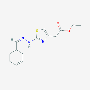 molecular formula C14H19N3O2S B255222 (Z)-ethyl 2-(2-(2-(cyclohex-3-en-1-ylmethylene)hydrazinyl)thiazol-4-yl)acetate 