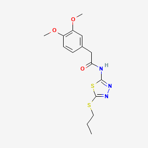 molecular formula C15H19N3O3S2 B2552232 2-(3,4-dimethoxyphenyl)-N-(5-propylsulfanyl-1,3,4-thiadiazol-2-yl)acetamide CAS No. 476465-74-4