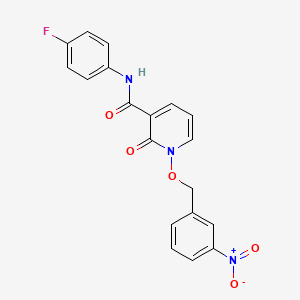 molecular formula C19H14FN3O5 B2552233 N-(4-fluorophenyl)-1-((3-nitrobenzyl)oxy)-2-oxo-1,2-dihydropyridine-3-carboxamide CAS No. 847464-97-5